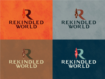 Rekindled World Revised Logo bellingham branding cannabis feather illustration logo phoenix pnw typography washington