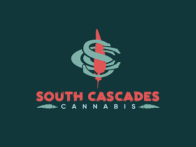 South Cascades Cannabis logo 2 bellingham branding cannabis design feather icon illustration logo monogram pnw typography vector washington