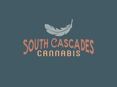 South Cascades Cannabis logo 3 bellingham branding cannabis feather icon illustration logo pnw typography vector washington