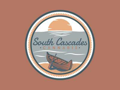South Cascades Cannabis logo 5 badge bellingham branding cannabis canoe icon illustration logo pnw typography vector washington