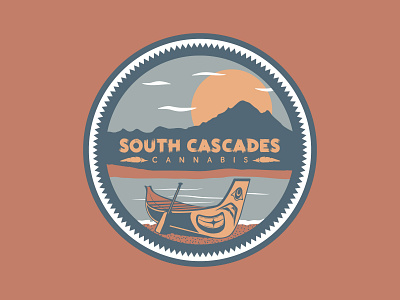 South Cascades Cannabis logo 10 bellingham branding cannabis canoe design illustration logo pnw typography vector washington