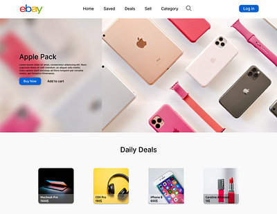 eBay - web redesign (UI UX) design graphic design modern redesign simple ui ux web