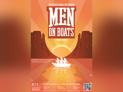 Men On Boats - RIT College of Liberal Arts Poster 2d adobe design graphic design illustrator men on boats photoshop poster rit typography vector