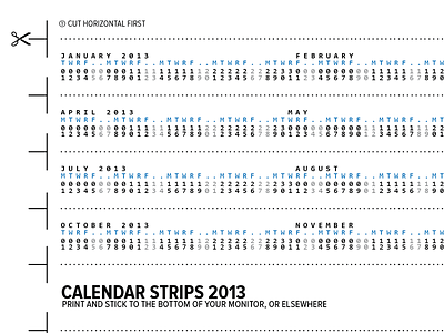 Text Strip Calendar