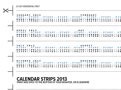 Text Strip Calendar