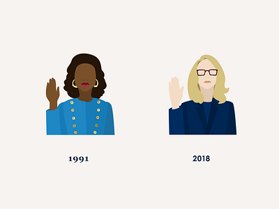 Day 17: Anita Hill and Christine Blasey Ford 100day 100dayproject anita hill art character christine blasey ford design flat illustration vector vector art