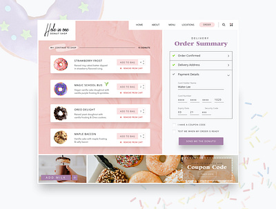 Hole in One Donut Shop: Checkout Page checkout page donuts donutshop form ui website design