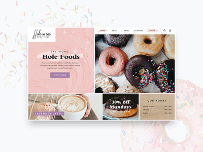 Hole in One: Donut Shop concpet donuts donutshop food homepage ui websites yummy