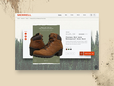 Merrell Shoes Concept: Add to Cart addtocart adventure boots checkout merrell pricing ui website