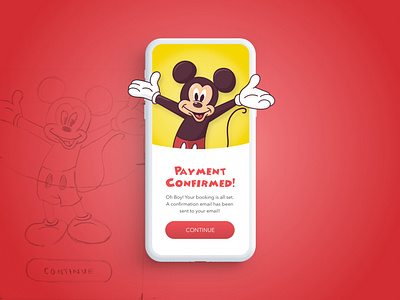 Payment Confirmed | UI Mickey confirmation illustration mickey mickey mouse payment process sketch ui uiux