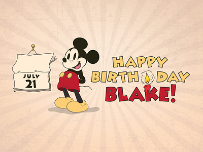 Mickey Mouse - Happy Birthday Card