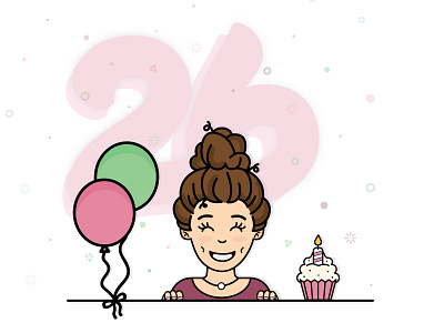 My Birthday birthday bun dimples illustration