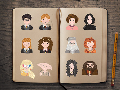 Harry Potter Characters harry harrypotter hermione hogwarts illustration illustration art magic orlando potter wizard wizardingworld