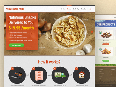 Vegan SnackPacks food html responsive snacks ui design user experience design uxdesign website