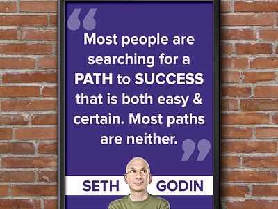 Seth Godin Success Poster business font graphic image marketing poster proxima nova quote seth godin startup white