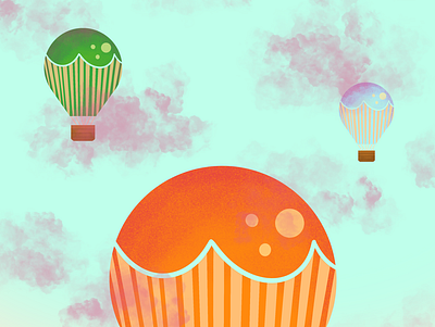 Hot Air Balloon abstract airballoon balloons bubble clouds colorful colorpalette colour and lines design flat design hand drawn happiness hotairballoon illustration ink pattern art procreate