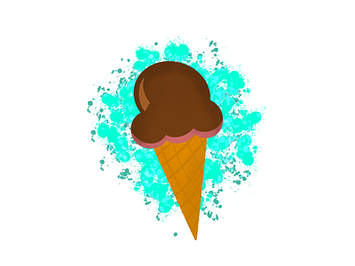 Ice-cream Cone chocolate colourful flat design flat illustrations ice cream ice cream cone logo logo design procreate splash