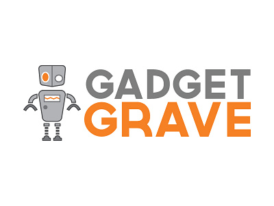 Gadget Grave New Logo arkansas branding clean fort smith gray logo orange robot simple symmetrical