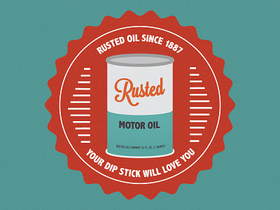 Rusted Motor Oil badge can oil oil can rusted rustic vintage