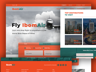 Website UI Design for a new Airline - Homepage