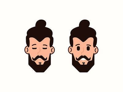 Sleepy beard brazil character coffe emoji emotions hipster illustration man outline people sleep