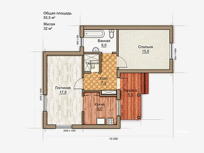 2D plan cottage