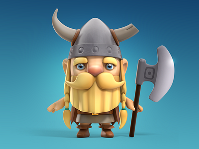 Viking 3d character characterdesign design game illustration mascot render superhero viking