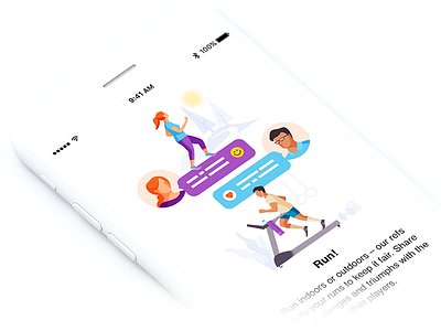 Onboarding Illustration appdesign characters clean illustration iphone onboarding run runapp