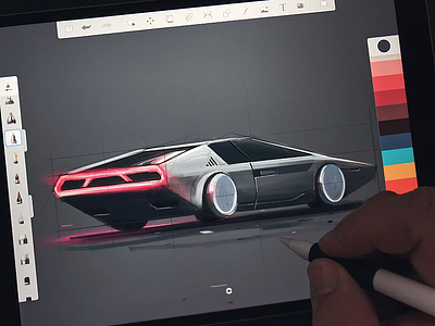 Late Nite Doodle behind the scenes car conceptdesign doodle drawing futuristic ipad ipadpro sketch sketchbook vehicle