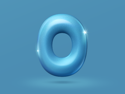 "O" Icon design glass glossy icon illustration logo photoshop transparent
