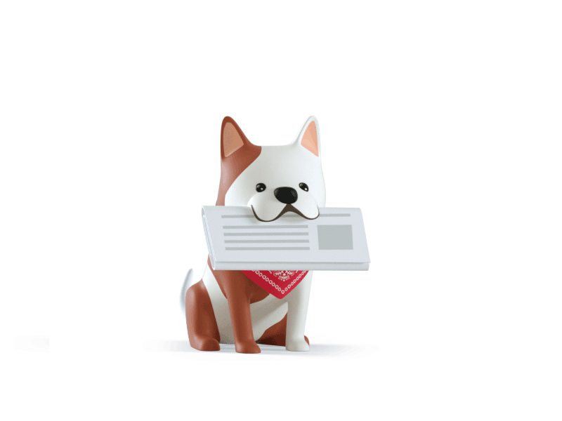 Happy Puppy 3d character designdriven dog doggy illustration octane presentation puppy render software website illustration zbrush
