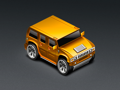 Hummer car chrome game hummer icometric icon illustration pixel wheels