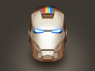 Instarkgram Icon character comic head icon illustration instagram ironman