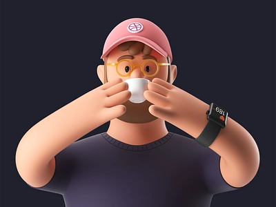 Designer 3d 3d art branding c4d character character design coffee coffee cup designer illustration octane persona render