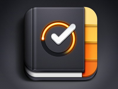 Time Drive iOS Icon book checkmark glow icon ios ipad iphone notebook retina tabs time