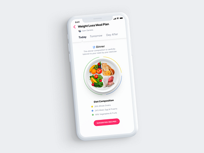 My plate macros breakup app clean design digital flat food minimal mobile ui ux visual design