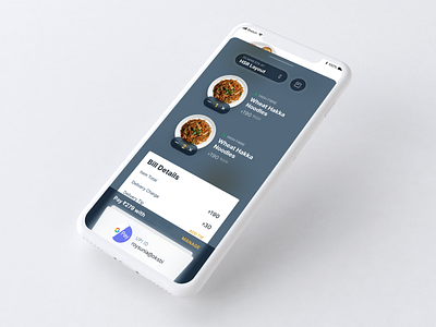Food Checkout on Dark Bottom Tray app clean concept design mobile ui ux visual design