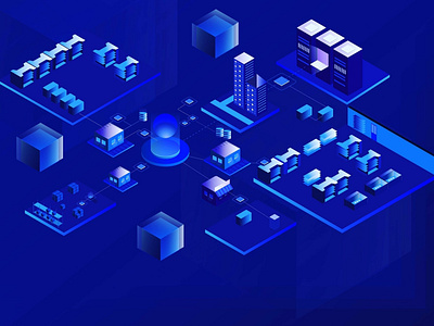 Isometric Illustration block chain business process diagram client work crypto currency design gravit designer isometric isometric design isometric illustration isometric mockup ui ux design ui. ux