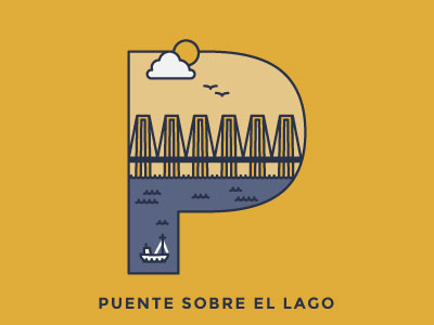 36 Days Of Type - P 36 days of type 36daysoftype alphabet bridge icon illustration lake letter maracaibo type typography zulia