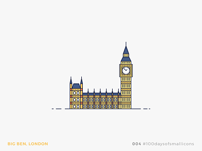 004 - #100daysofsmallicons big ben building england icon illustration landmark london travel vector world