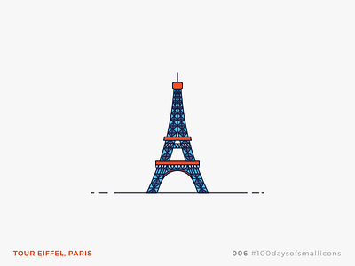 006 - #100daysofsmallicons building eiffel icon illustration landmark paris tower travel vector world