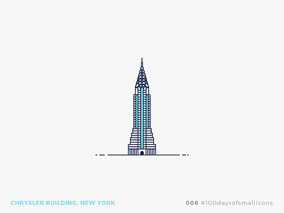 008 - #100daysofsmallicons building chrysler icon illustration landmark new york travel usa vector world