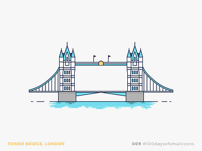 009 - #100daysofsmallicons bridge building england icon illustration landmark london tower bridge travel vector world