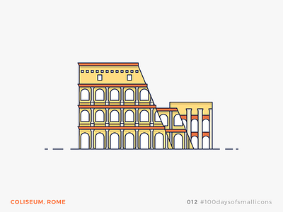 012 - #100daysofsmallicons building coliseum icon illustration italy landmark rome travel vector world