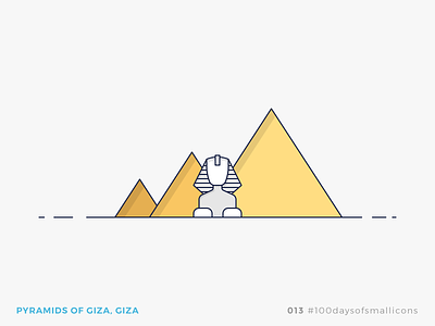 013 - #100daysofsmallicons building egypt giza icon illustration landmark pyramids travel vector world