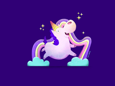Unicorn hippo character character design hippo illustration photoshop texture unicorn