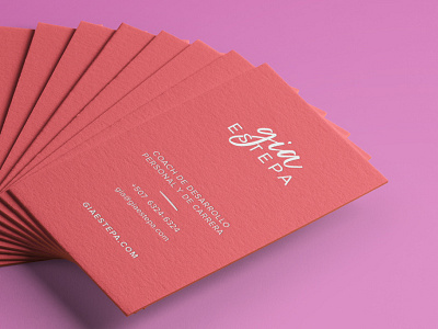 Business cards for Gia Estepa branding business card feminine girl girly identity logo pink red type woman