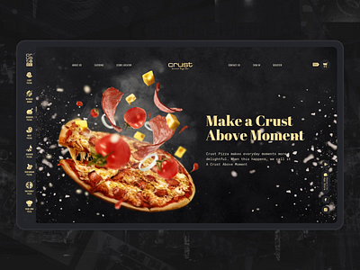 Pizza Main Key Image animation black design e commerce food interaction motion pizza ui webdesign website