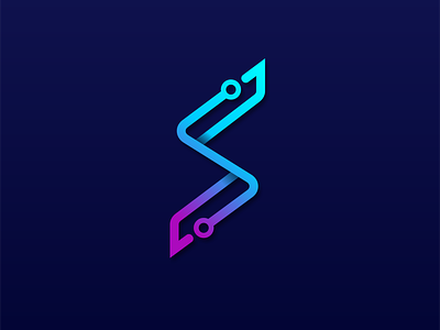 Letter S - Network Technology Logo design