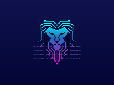 Lion Tech - Lion Head Logo
